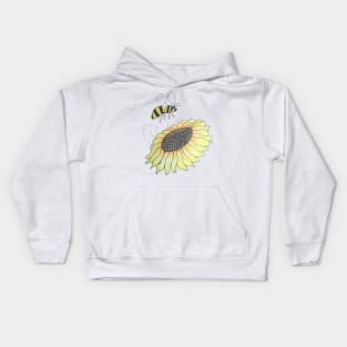 Sunflower and bumble bee Kids Hoodie